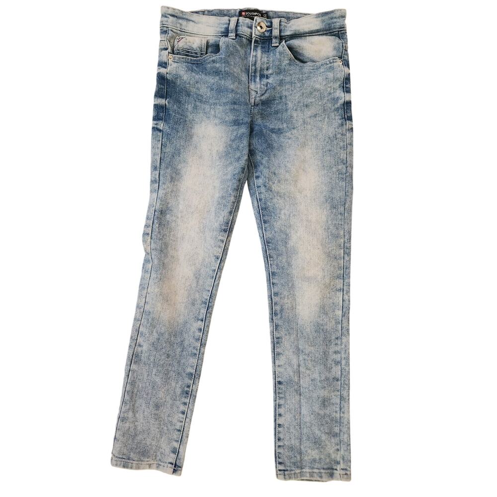 Southpole Acid Wash Skinny Jeans Women’s Size 12 Light Wash Stretch Denim